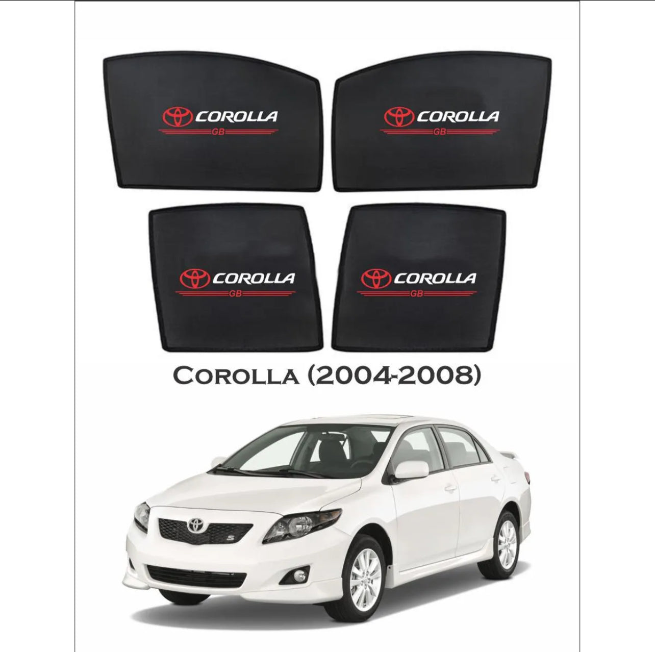 Toyota Corolla 2004–2008 Sunshades – Custom Fit UV Protection