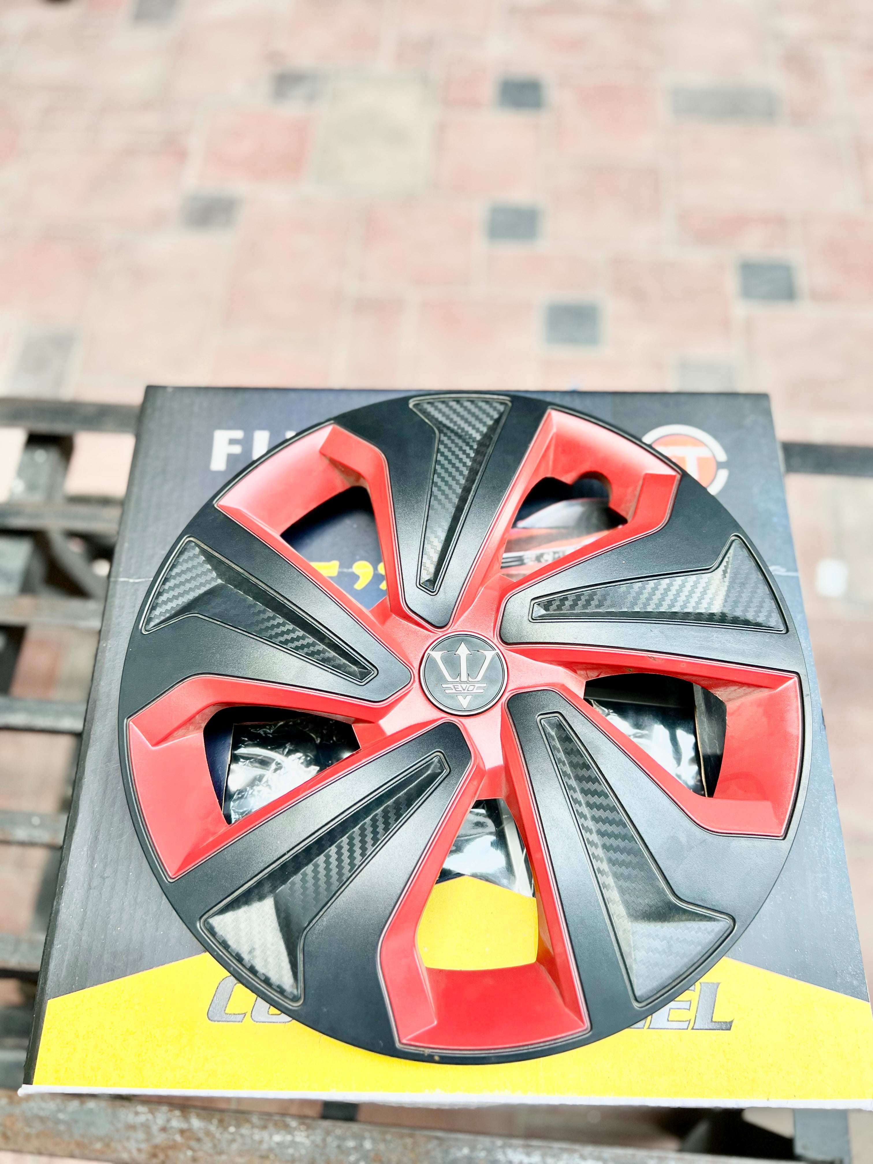 Sporty Red & Black Wheel Cover