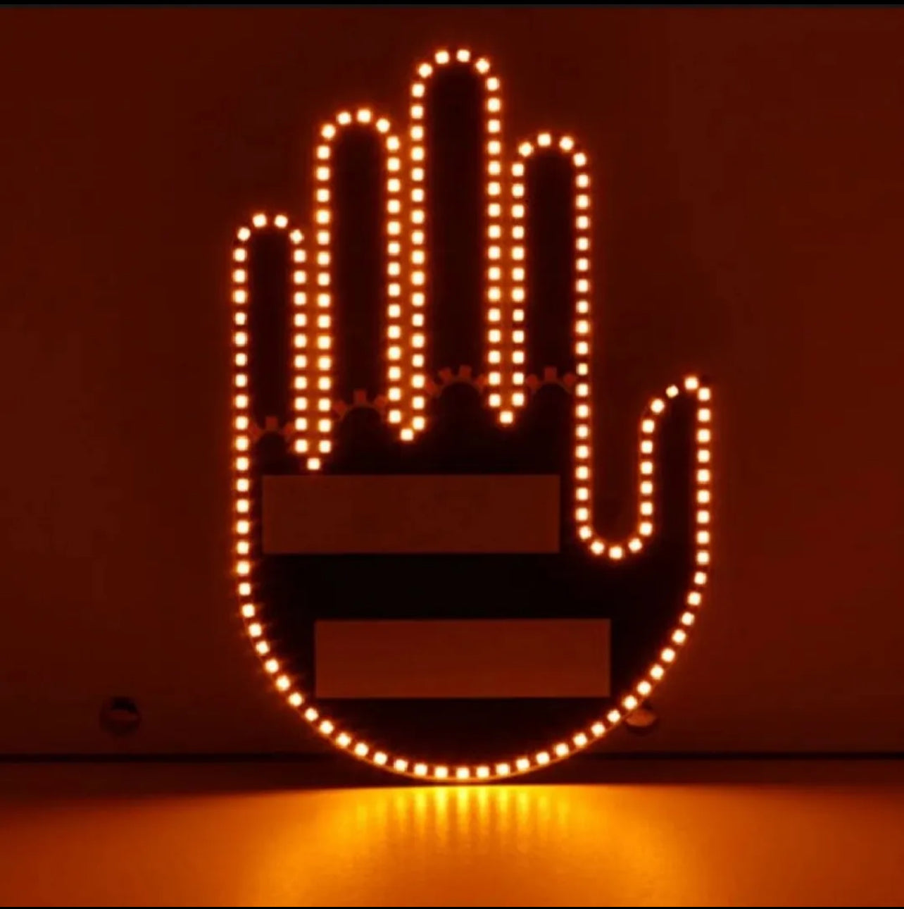 Finger Gesture Light with Remote Finger Light LED Car Back Window Sign Hand Funny Car Truck