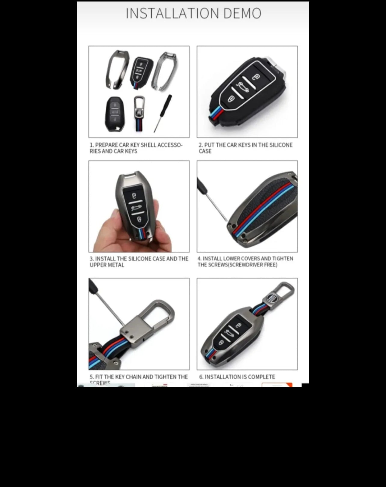 Toyota Grande Key Cover With Metal Shell 4-Button
