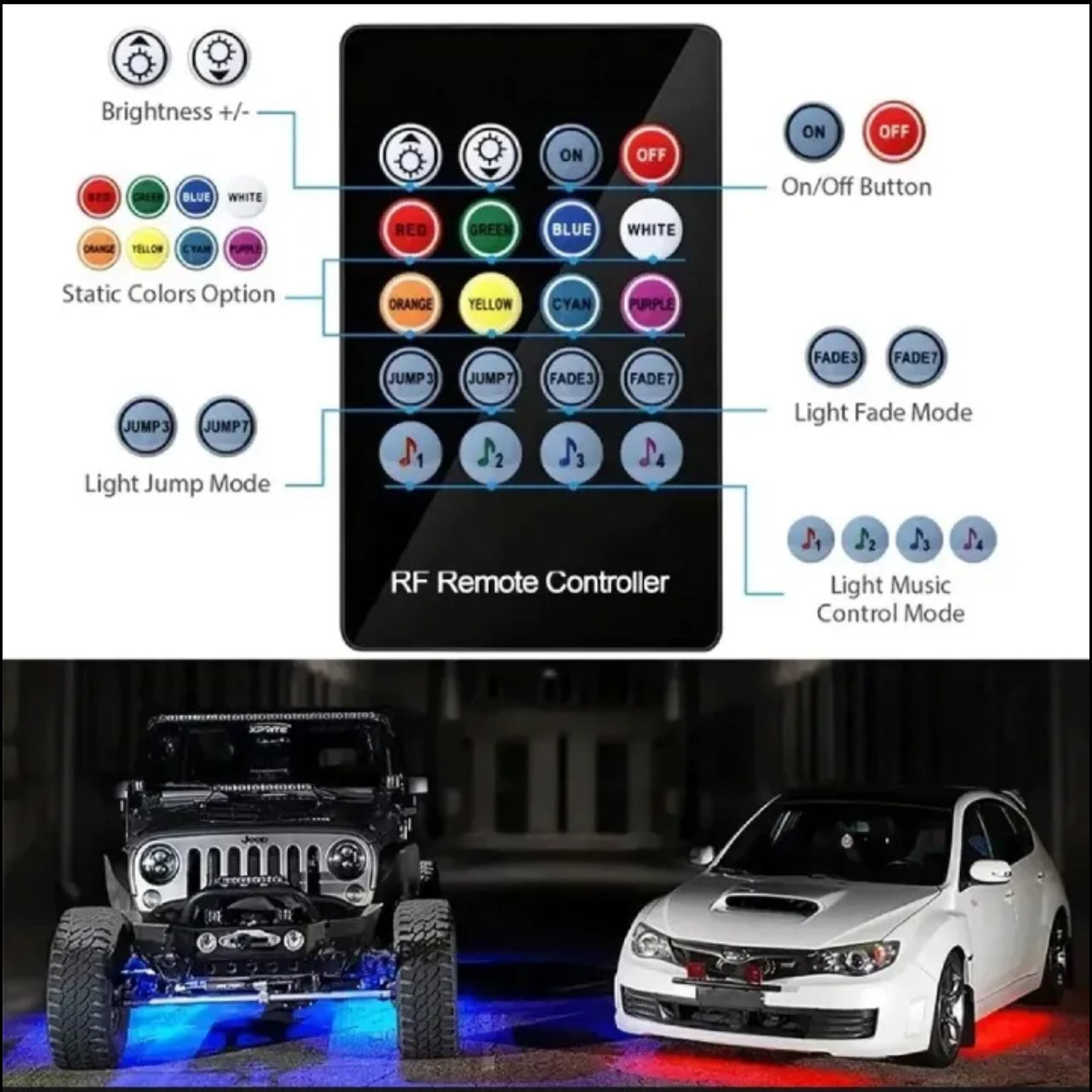 Multi glow underglow light