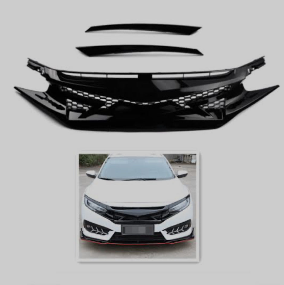 Honda Civic Front Alain Grille | Sport Design OEM Fit | Premium Car Accessory
