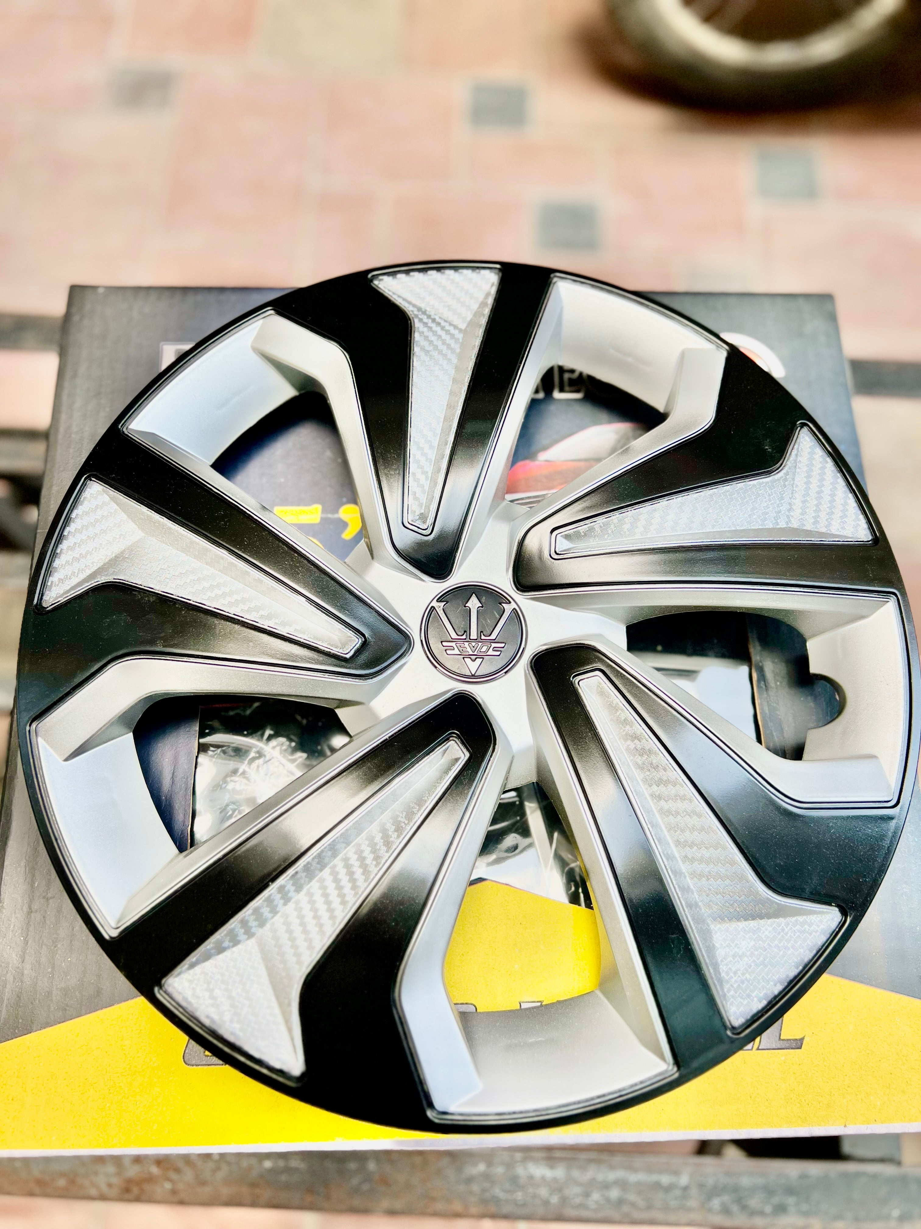 Stylish Silver & Black Wheel Cover