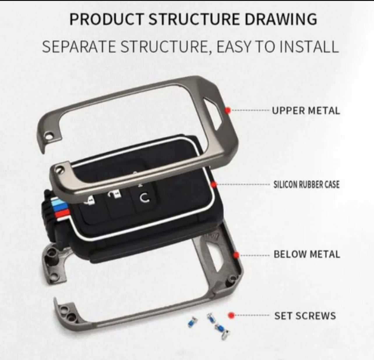 Toyota Fortuner Legender Key Cover With Metal Shell