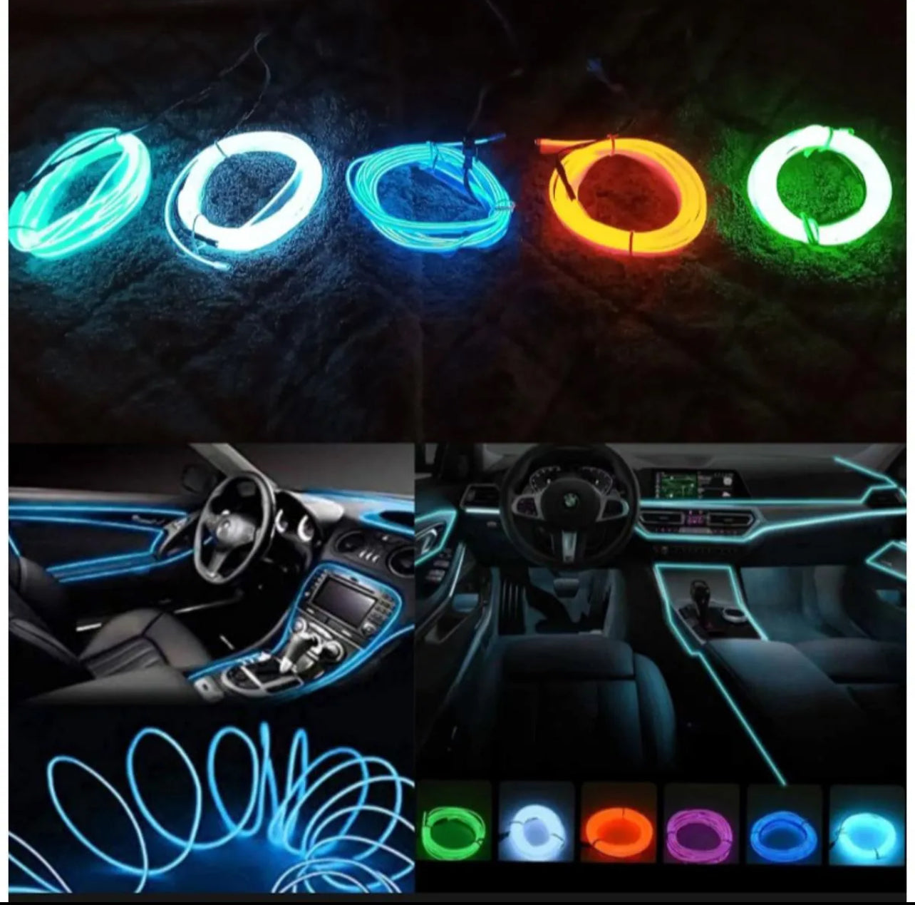 2-Meter Car Dashboard Neon Light – Ambient Interior Glow
