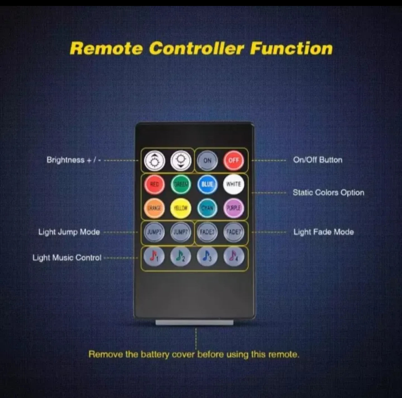 Car Interior Atmosphere Light – Remote Control Decor Lamp