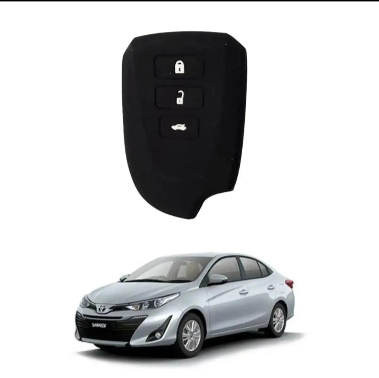 Silicone Black Key Cover for Toyota Yaris