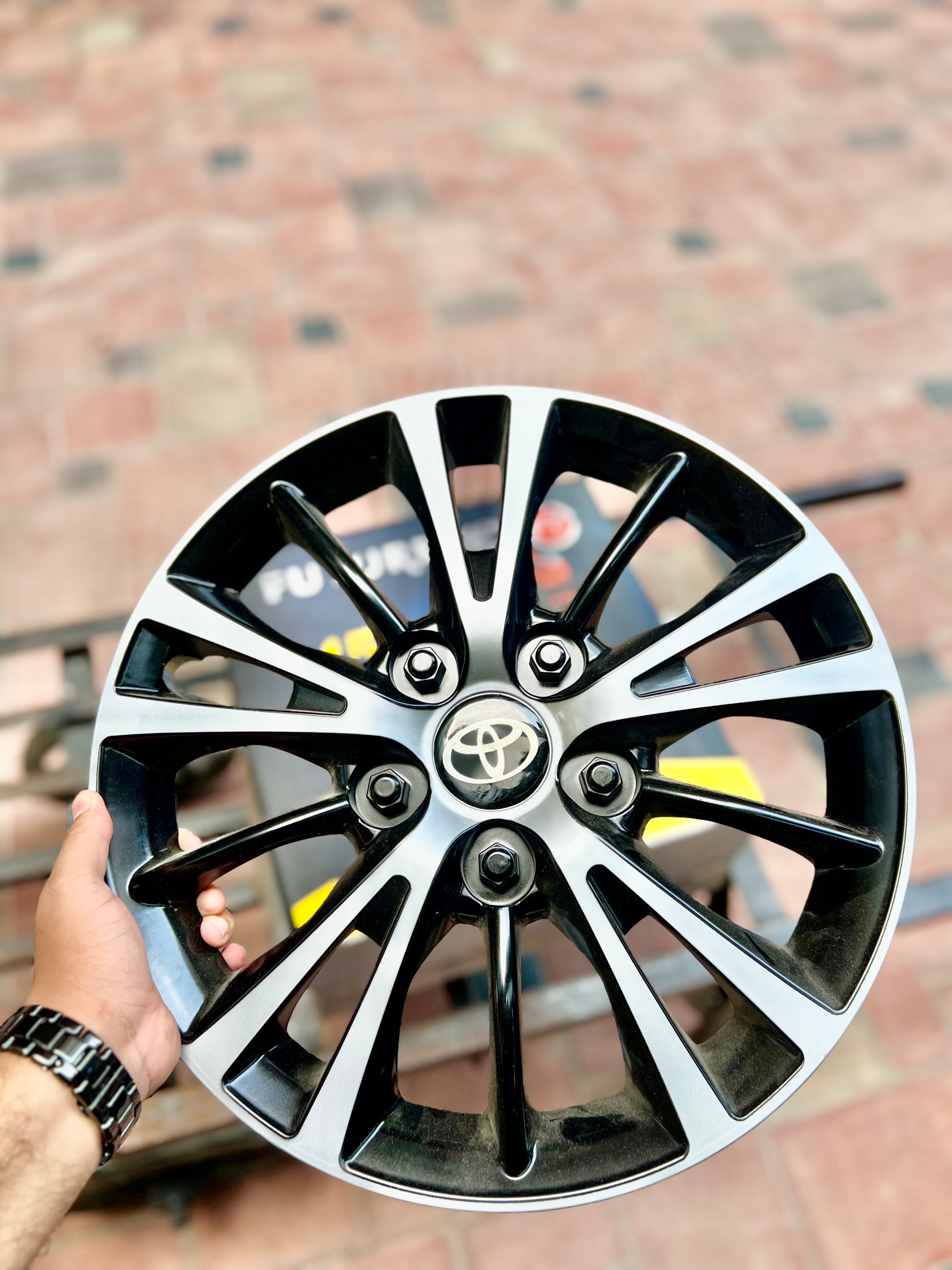 Premium 15-Inch Silver & Black Wheel Cover