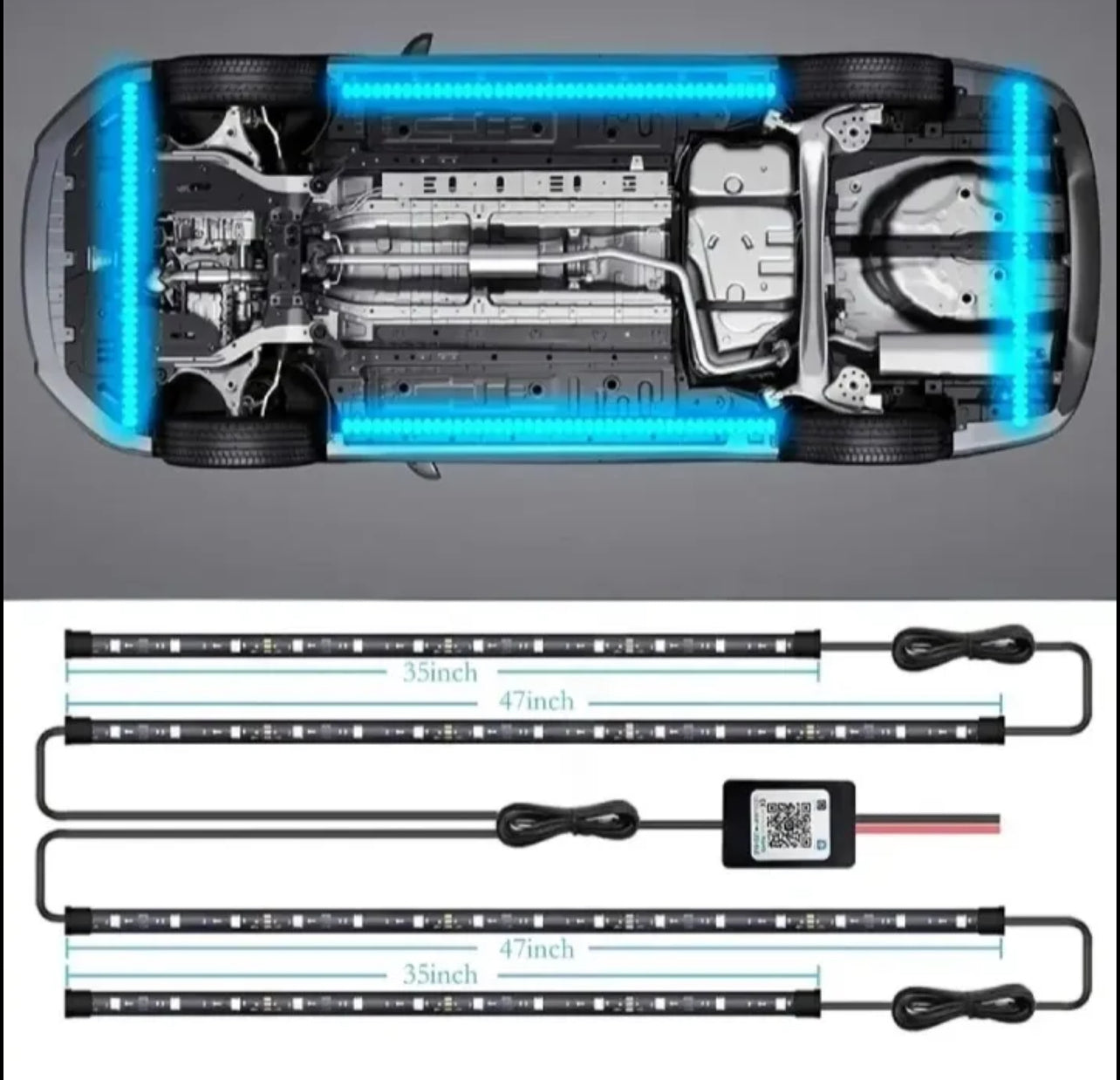 Car Underglow Neon LED Strip – RGB Dream Color with Remote & APP Control