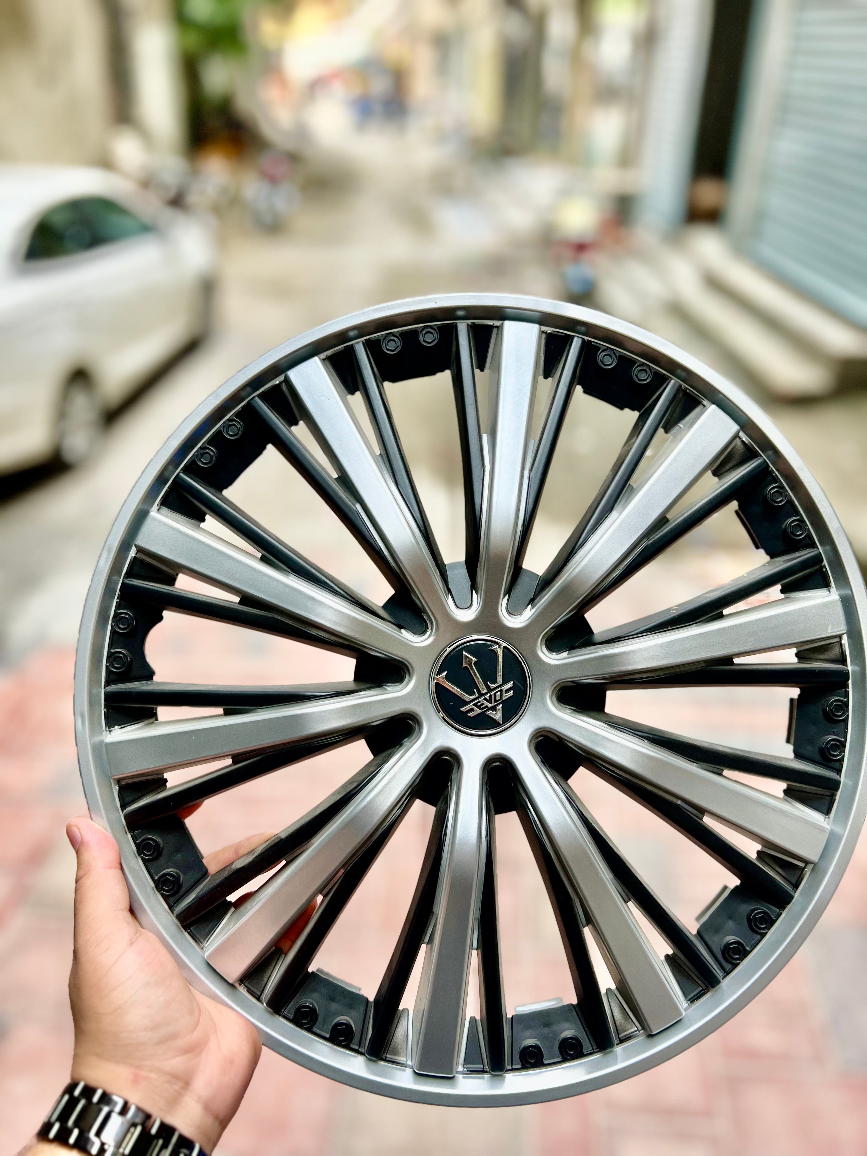 Set of 4 Silver Black Finish Wheel Cover