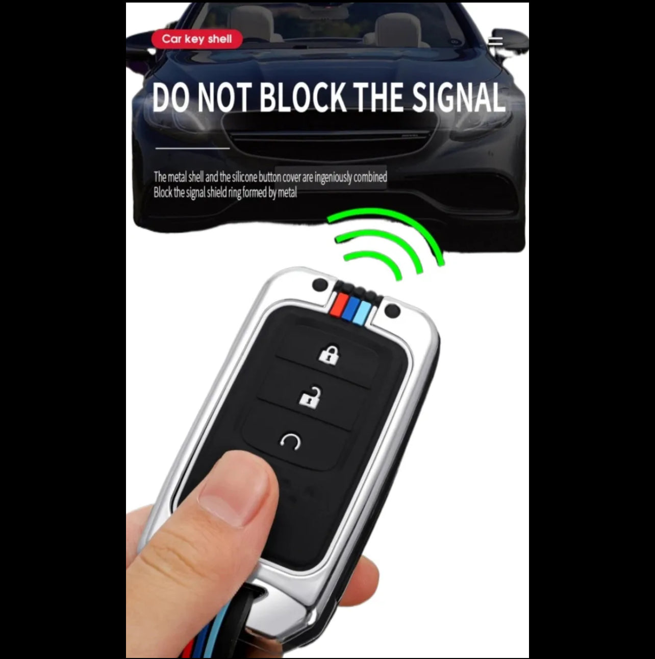 Honda City 2022 Aspire Metal Key Cover Case With Zinc Alloy Metal Shell Waterproof Scratchproof Protective Key Case - Metallic Grey