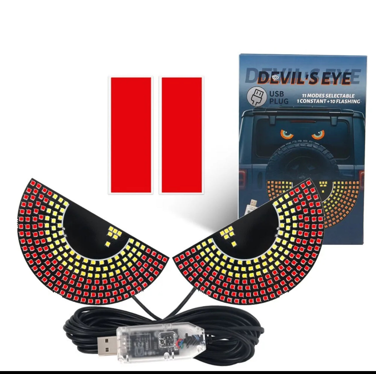 Devil EyeLight for Cars, Dynamic Led Eyes for Car Windshield, USB Devil Eyes Smart Colorful Car Eyes for Auto Car Windshield Window