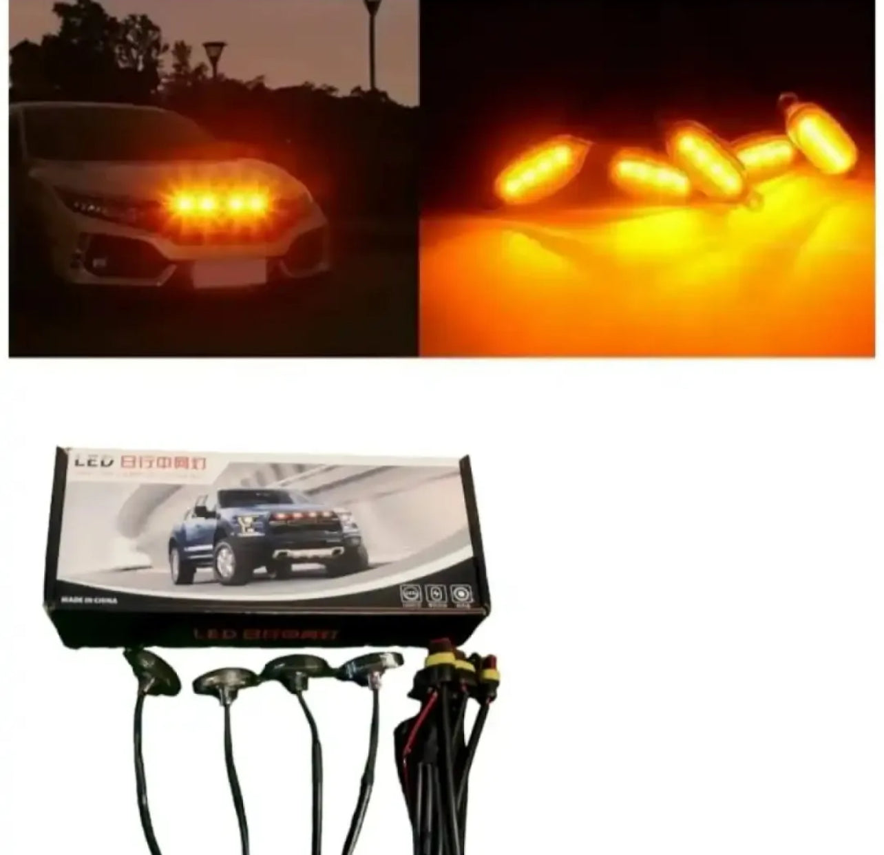 Front Grill Bumper Amber Lights for All Car