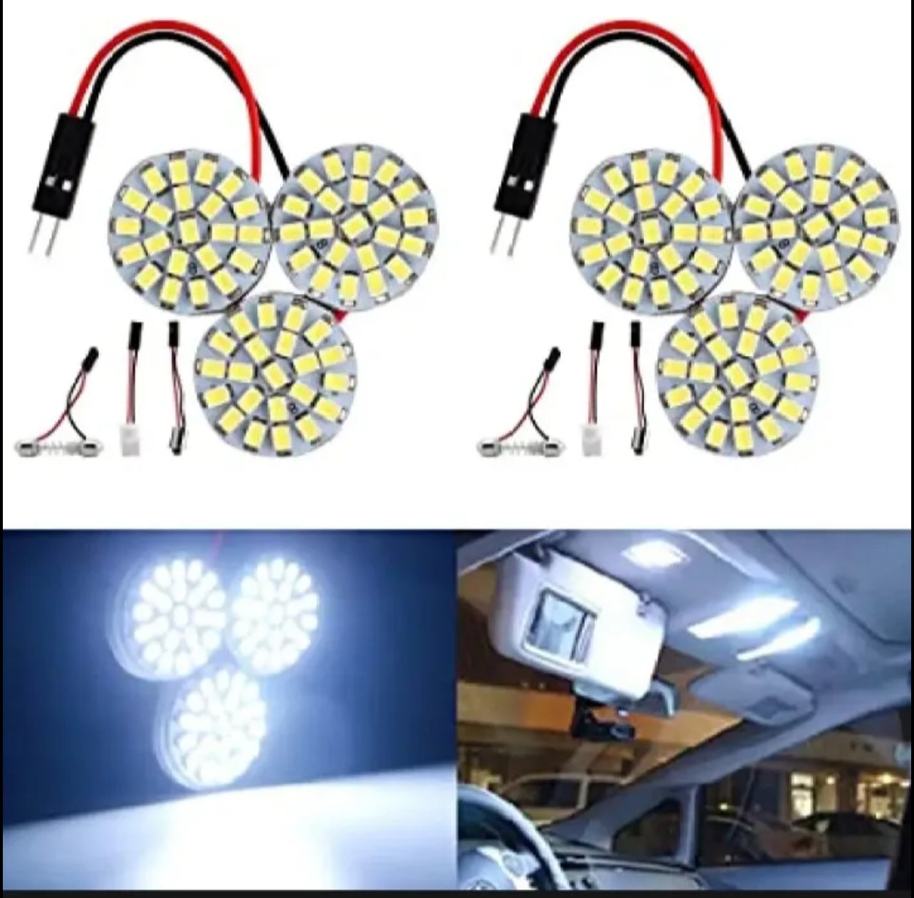Car Universal Roof 3 Flowers SMD LED Light Set - 12V - White Color Light