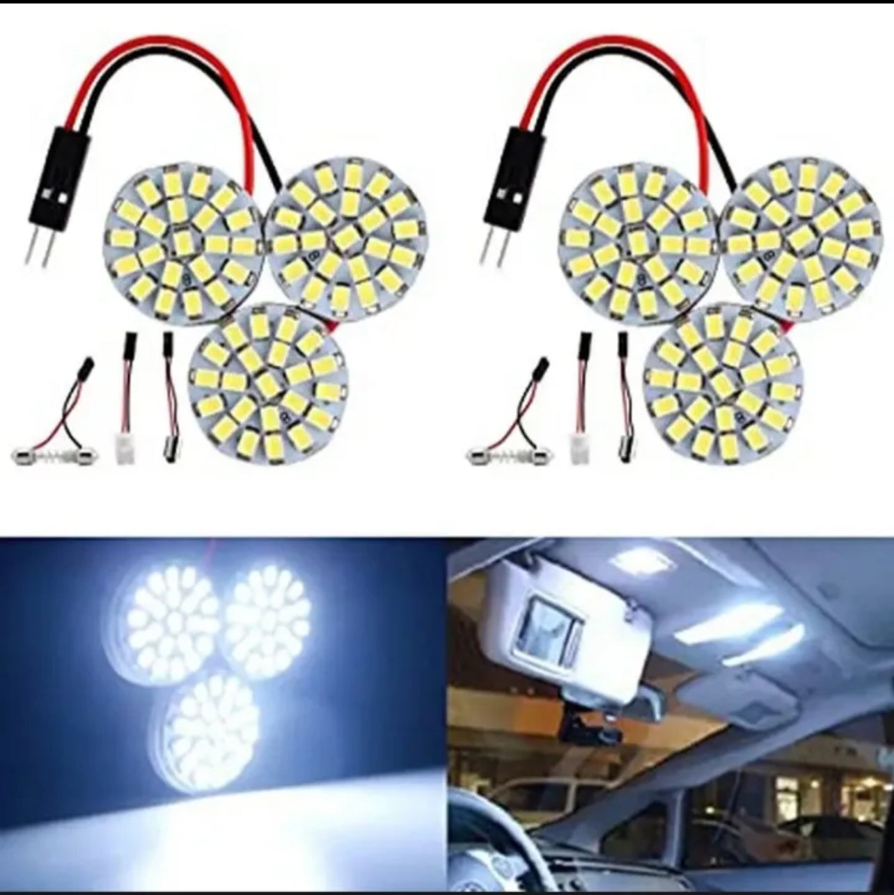 Car Universal Roof 3 Flowers SMD LED Light Set - 12V - White Color Light