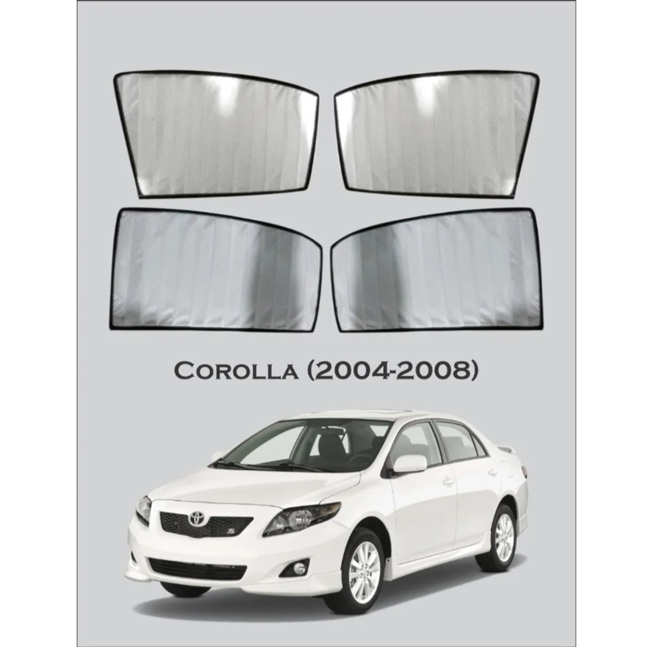 Toyota Corolla 2004–2008 Sunshades – Custom Fit UV & Heat Protection